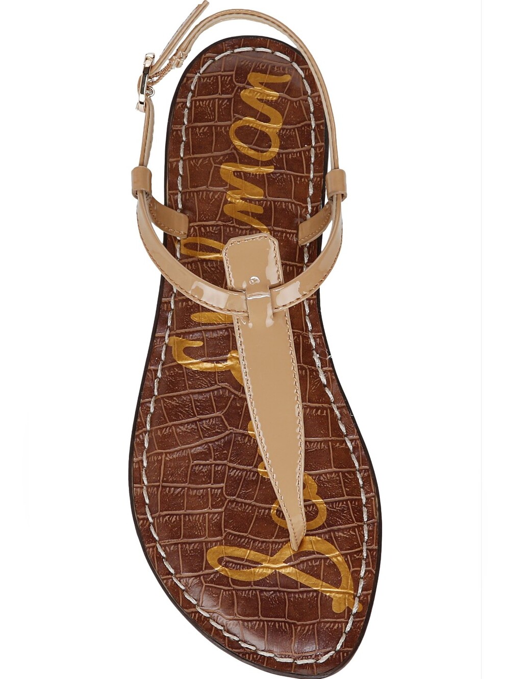 Sam Edelman Gigi Patent Leather T-Strap Sandals Tan Size 6 - Picture 4 of 16